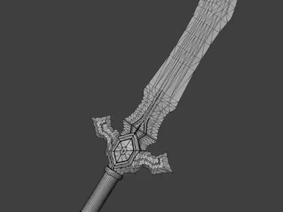 Fantasy Sword - Game 3D Model Low-poly 3D model