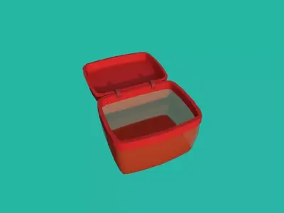 Basket red Low-poly 3D model