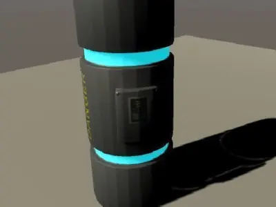 Sci-fi barrel Low-poly 3D model 8