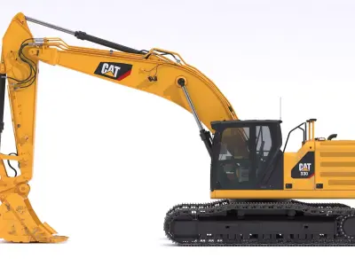 CAT 330 Medium Excavator Dirty 3D model