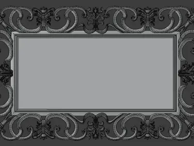 Large Ornate Mirror 3D model