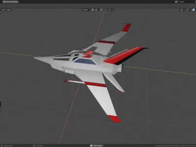 Fighter Space Ship Low-poly 3D model