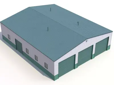 Industrial Building 55 Low-poly 3D model
