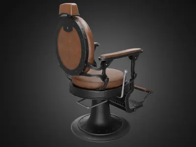 Vintage barber chair 3D model