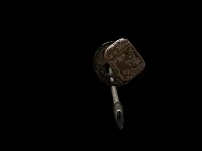 Damascus Steel Katana 3D model