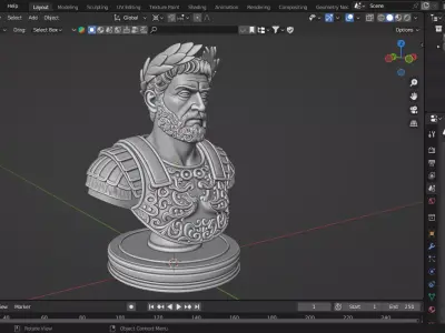 Medieval Roman King Chess Piece 3D print model
