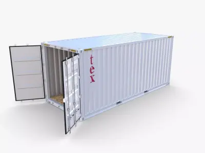 20ft Shipping Container Tex v2 3D model