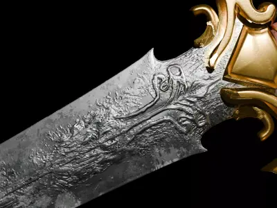 Excalibur Sword Low Poly Low-poly 3D model