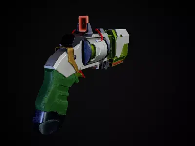 kaito kid gun for game Low-poly 3D model