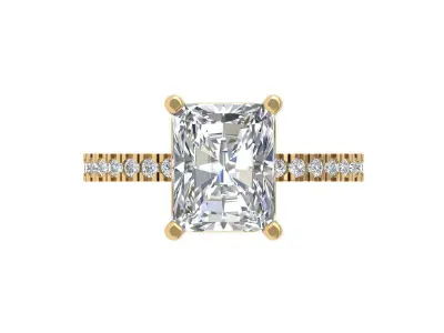 Emerald Art Deco Ring 3D print model 17