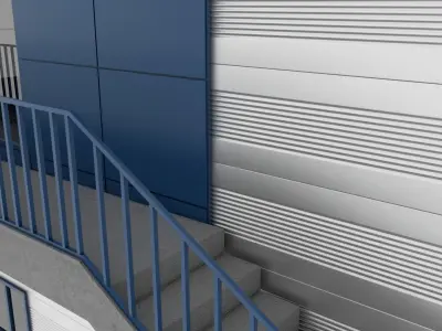 Factory Building Composite Panel Facade 3D model