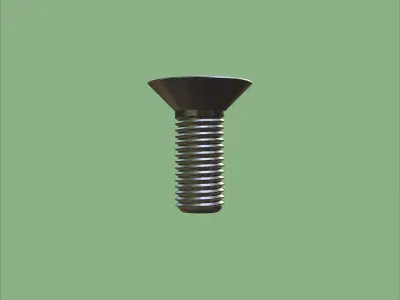 Steel Stained M6 Bolt Allen Counter Sink PBR 4K 3D model