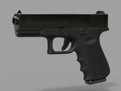 Detail gun Glock19 low poly high poly Low-poly 3D model