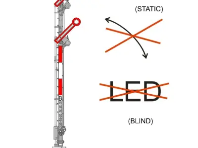 Railway Semaphore static restricted speed 1-87 resin 3D print model