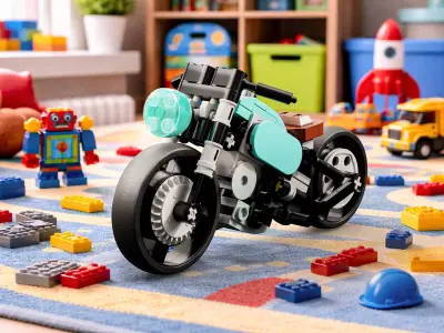 Street Motorcycle Toy Low Poly 3D Model Low-poly 3D model