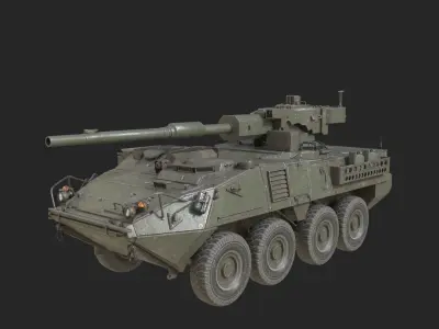 3 coatings of USA M1128 STRYKER Mobile Gun System MSG Low-poly 3D model