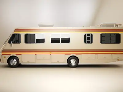 Classic Motorhome 1986 Low-poly 3D model