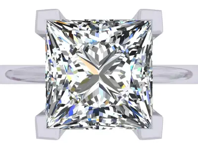 Princess Stone Solitary Ring 3D print model purchase