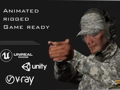 Military Character - Logan Low-poly 3D model