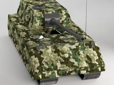 Panzer VIII Maus - German Tank Low-poly 3D model