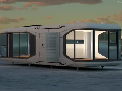 Capsule House E7 Lights On 3D model