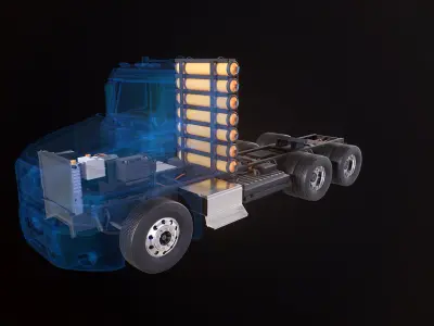  Hydrogen Semi-Truck Chassis X-Ray 