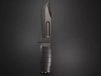 short hunting knife 3D model