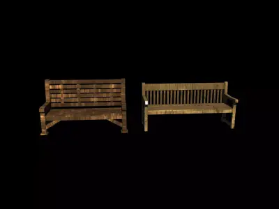  Park Bench 02 3D model