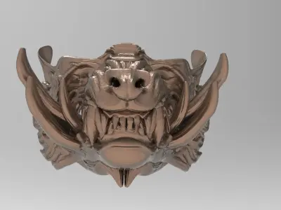 Samurai Wolf Spirit Mask  3D model