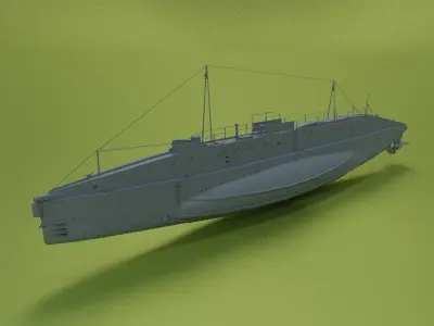 USS O-12 Nautilus 1931 Low-poly 3D model