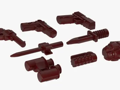 Lego Weapon Collections 3D model buy