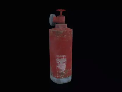 Old rust water tap Low-poly 3D model