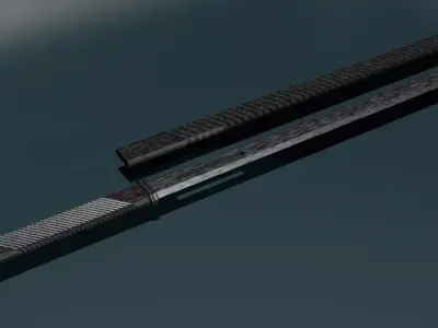 game ready low poly sword samurai Free 3D model