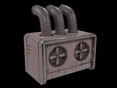 Air Conditioner Low-poly 3D model 4