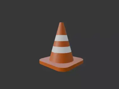 Low Poly Traffic Cone Low-poly 3D model purchase
