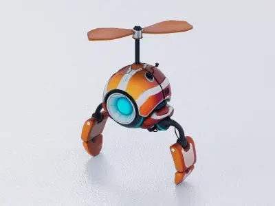 Flying Robot Low-poly 3D model buy