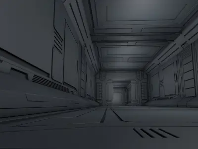 Sci Fi Corridor Free 3D model get