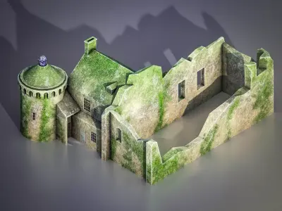 Scotney Castle Low-poly 3D model