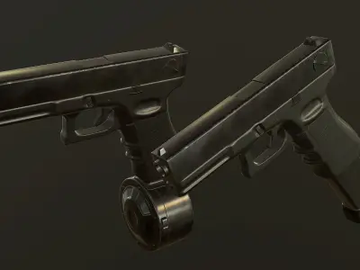 Glock 18 PBR Low-poly 3D model