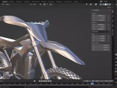 electric mx enduro motorcycle  3D model
