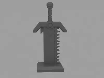 Gothic Future Saw Blade Sword High Detail Cosplay Miniature Prop 3D print model