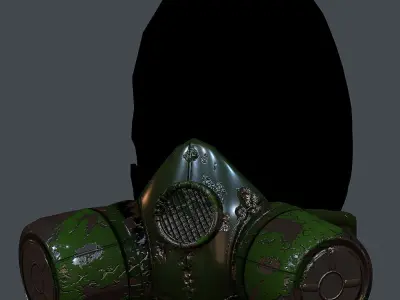 Gas mask helmet 3d model scifi Low-poly Low-poly 3D model Low-poly 3D model 7