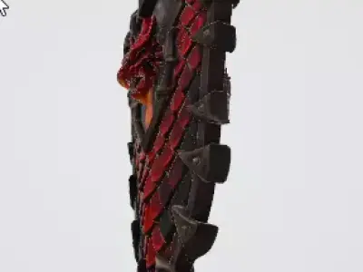 Red Medieval Shield 3D Model Realistic Armor Asset 3D model