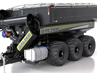 Balzer 2850 Grain Cart Low-poly 3D model