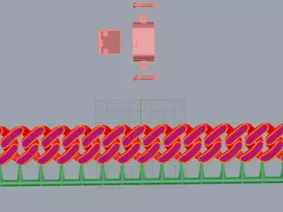 Unique Hexagon Shape Cuban Chain Cad File 3D print model