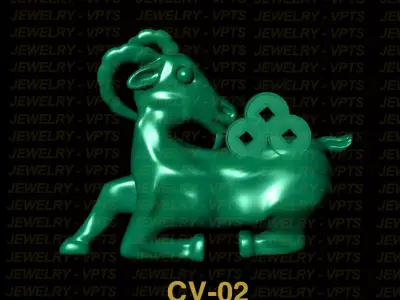 Jewelry zodiac goat 3D model