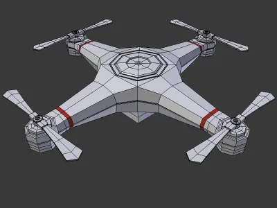 Quadcopter Drone - Cartoon - Low Poly Low-poly 3D model