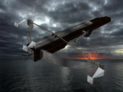 medieval crossbow rigged animated 3D model