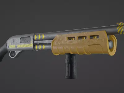 Short Tactical Shotgun Low-poly 3D model