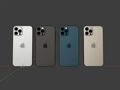 Iphone 12 PRO Modeling Rendering 5COLOR  3D model